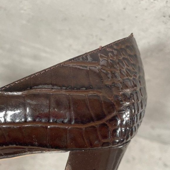 Kate Spade Womens Patent Leather‎ Pumps Heels Sz 7.5M Brown Round Toe Shoes - Picture 2 of 10